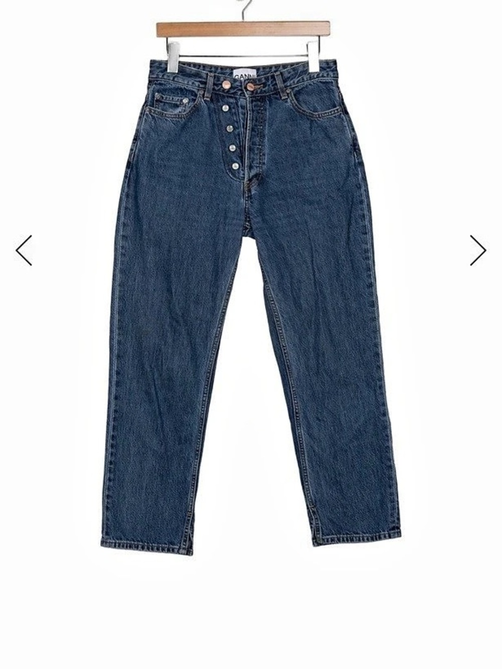 GANNI Figni Jeans Straight Leg Blue Jeans